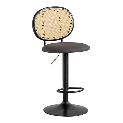 Tabouret pivotant haut de gamme en similicuir rembourré et dossier ergonomique réglable