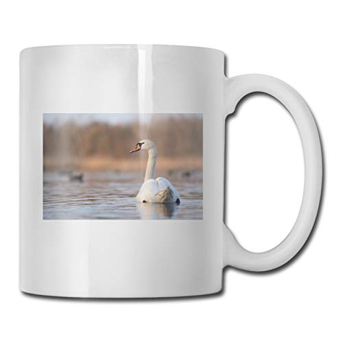Aleonun Mark Cup Swan Lake White Swan Coffee Mug Ceramic Mark Cup Personalit Tea Cup Water Cups For Office Home School Travel