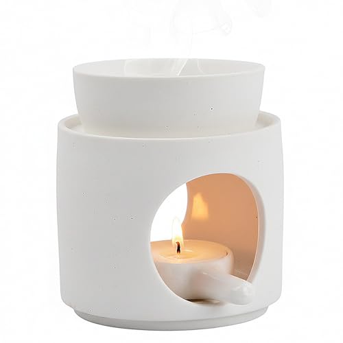 Calentador de Fragancia, Calentador de Aceite, Quemador de Aceite Esencial Cerámica con Cuchara Desmontable, Horno de Aceite, Difusor de Aromaterapia para Dormitorio, Sala de Estar, Oficina