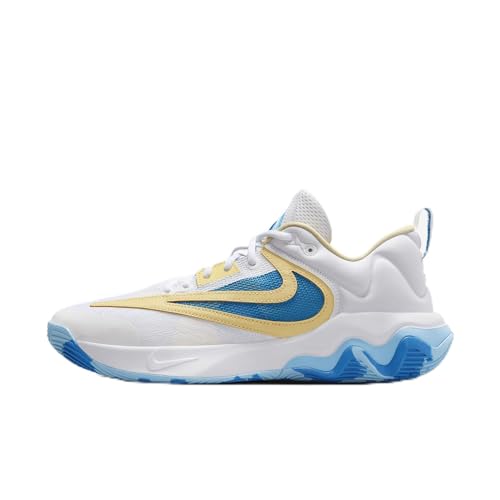 Nike Giannis Immortality 3 - Zapatillas de baloncesto (DZ7533-101, blanco/naranja láser claro/amarillo suave), Blanco/naranja láser claro/amarillo suave, 45.5 EU