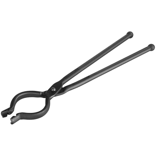 VEVOR Pinzas de Herrero de Acero al Carbono Pinzas de Forja Duraderas Forma de V 46 cm Mango Largo Buen Agarre Operación Segura Equipo de Herrería para Pernos Forjados en Forma de T y de Cabeza Ancha