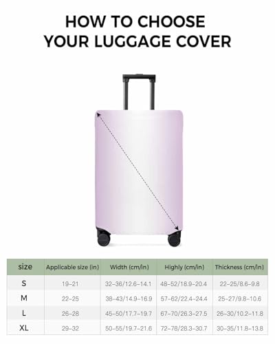 Ombre Lavender Purple Travel Luggage Cover, White Texture Anti-scratch Travel Suitcase Protector Covers, Washable Elastic Baggage Covers Fit 22-25 Inch Carry on Luggage3