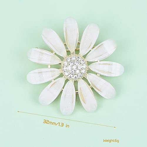 Image of Daisy Boutonniere Flower Lapel Pin Brooch Breastpin Sunflower Tie Pins Tie Tack Pins for Women Hat Jacket Suit
