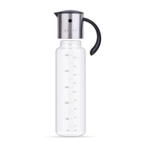 Large 17oz Glass Olive Oil Dispenser with Drip-Free Spout