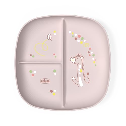 Chicco Assiette à Nourriture pour Bébé et Enfant, Assiette à Nourriture avec 3 Compartiments pour Découvrir de Nouvelles Saveurs, Lavable au...