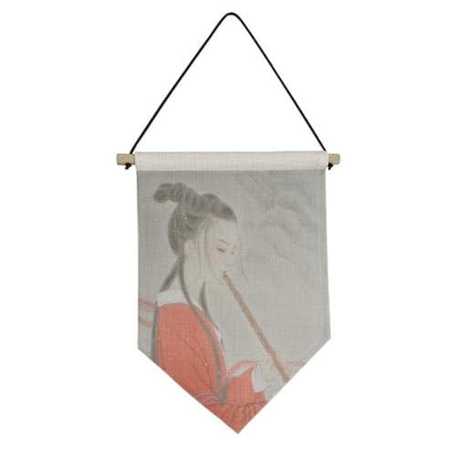 Flûte de beauté chinoise pour habiller un mur vide avec une toile suspendue