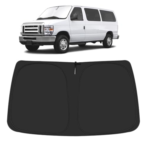 ULROLIT Windshield Sun Shade for 1992-2025 Fo-rd E-Series Van & Motorhome E-150 E-250 E-350 E...