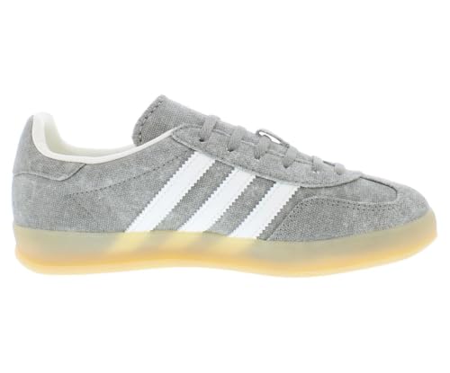 Image of adidas Gazelle Indoor Womens Shoes Size 9.5, Color: Silver Pebble /Off White /Gum 3