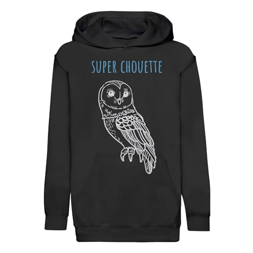 Sweat à capuche enfant idéal pour l'école avec son joli dessin de chouette