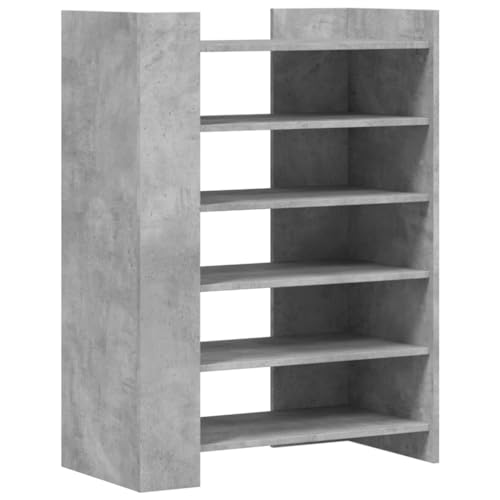Armoire à chaussures gris béton 74,5cm en bois avec compartiments - 2