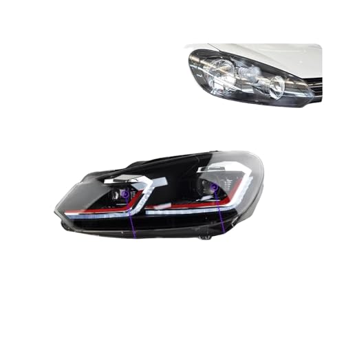 TYPY ԗpCg VW St 6 wbhv Mk6 2009-2012 L-ED vWFN^[Y wbhCg DRL ^[VOiv nCr[vΉ(Red)