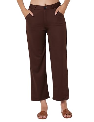 Image of Blissclub AM:PM Air Flare Trousers Cotton for Women Above 5'5 ft Tall | Bootcut Trousers and Formal Pants for Women Office wear | Tailored fit