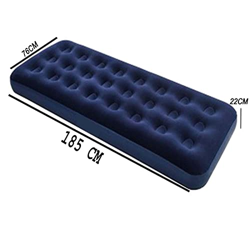 Image of Polyvinyl Chloride (PVC) Flocked Pvc Air Bed King Size Navy Blue (185X76X22 Cm) 67000, Single