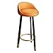 Taburetes LHA Silla de Bar Moderna Cocina Barra Restaurante Altos con Respaldo y Patas Acero Negro Dorado, Altura Asiento 70 cm(Color:Naranja)