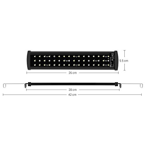 NICREW SlimLED LED Acquario con Tre Modalità, LED Acquario con Luce a Spettro Completo Regolabili per Piante Acquatiche, 28-42 cm, 9 W, 600 Lumen - Image 8