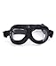 CRG Sports Vintage Aviator Pilot Style Motorcycle Cruiser Scooter Goggle T08 T08BCB Transparent lens, black frame, black padding