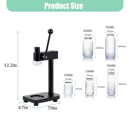 Anbt Manual Can Sealer Machine for Aluminum & Plastic Cans, Adjustable Height Cup Sealers for Homebrew, Craft Beer, Kombucha,Juice, Coffee Drinks