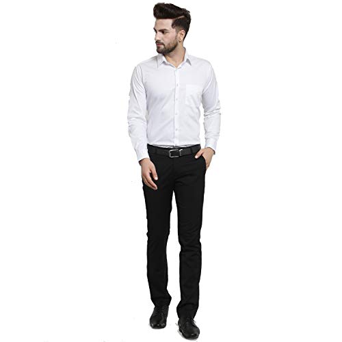 Image of Hancock Solid Pure Cotton Slim Fit Shirt Black