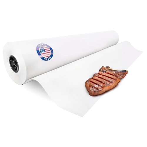 Image of White Butcher Paper Roll 48 inch x 8640 inch (720 feet) - USA-Made Natural Food-Grade Paper for Cooking Meat and Fish - Unwaxed Material for Smoker, BBQ & Grilling by IDL Packaging