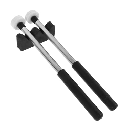 Abaodam 2 piezas de baquetas portátiles: mango metálico y cabeza de fieltro, accesorios ligeros para batería y percusión, para niños, niñas y adultos, ideales para tongue drum