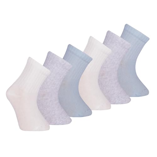 Bella Seamless-Toe Turkish Cotton Ribbed Crew Socks - Stylish and Cozy 6-Pack Baby & Toddler Socks