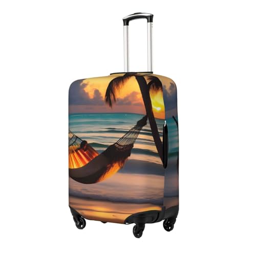 Luggage Suitcase Cover Protector, Printed Sunset beach hammock Luggage Covers for Suitcase, Baggage Covers Fits 18-32 Inch Luggage2