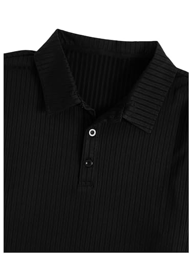 GORGLITTER Moletom masculino de golfe com botão de um quarto pulôver de manga comprida com meio botã