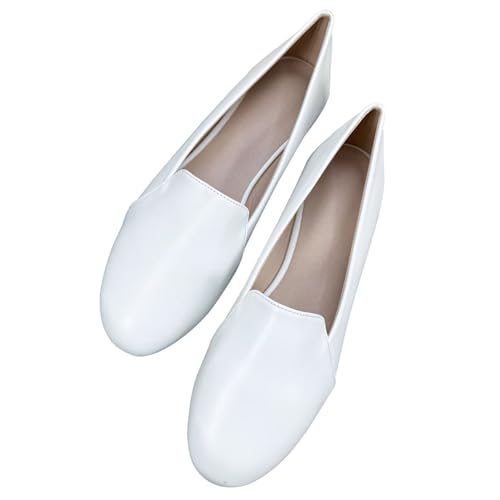 WENJIAZHIZHI Women's Round Toe Ballet Flats Female Comfortable Dress Shoes Soft Driving Shoes Lightweight Casual Slip-Ons Loafers