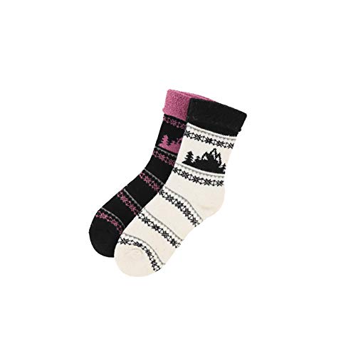 Born Womens Extreme Heat Cabin Sock Turn Cuff Full Cushion Snowflakes and Trees