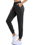 QEESMEI Sweatpants for Women with Pockets Black Joggers for Women Lounge Yoga Pants Casual Athletic Running Pants Dark Gray,Large