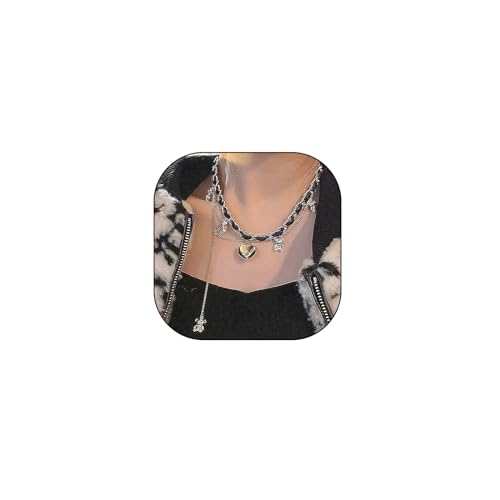 Collier ras du cou cœur gonflé velours haut de gamme pendentif 3D