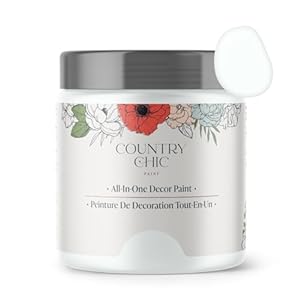 Country Chic All-in-One Chalk Paint for Furniture, Cabinets, Home Decor, Eco-Friendly, Matte Finish, Built-In Primer & Top Coat for Wood, Metal – Simplicity (White) – 8 oz (237 ml)