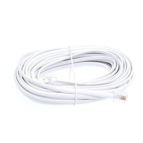Conext Link TC4WH25 RJ11 6P4Cモジュラー電話延長ケーブルの電話コードラインワイヤー white 25 ft