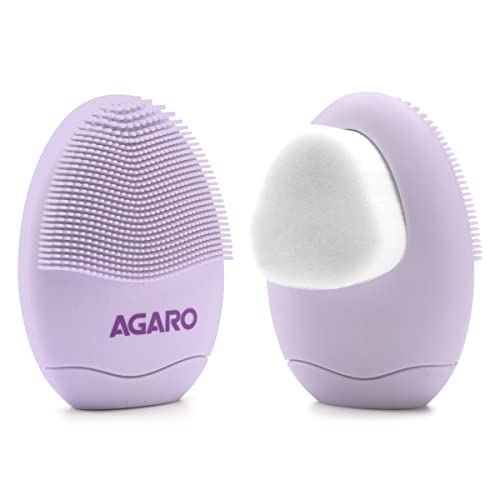 Facial Cleansing Brush, 2-in-1 Soft Bristle & Silicone Facial Cleansing Brush for Exfoliation & Deep Pore Cleansing, Suitable for Sensitive, Delicate 