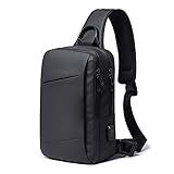 HCHGJKN Bolsos de Hombre Bolso de Pecho para Hombre, Impermeable, de Ocio, para el Pecho, para Deportes, Bandolera, para Correr, para Mujer(Schwarz)