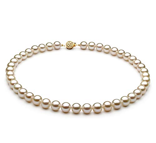 White 8-8.5mm AAAA Quality Freshwater Gold filled Cultured Pearl Necklace For Women