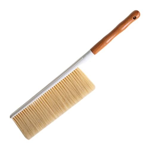 HIAKDOFT Cepillo Para Polvo Suave De Mango De Madera Escoba De Mano Pequeña Para Limpiar Tapicería Sofás Coches Cepillo De Limpieza Cerdas Para Quitar El Polvo