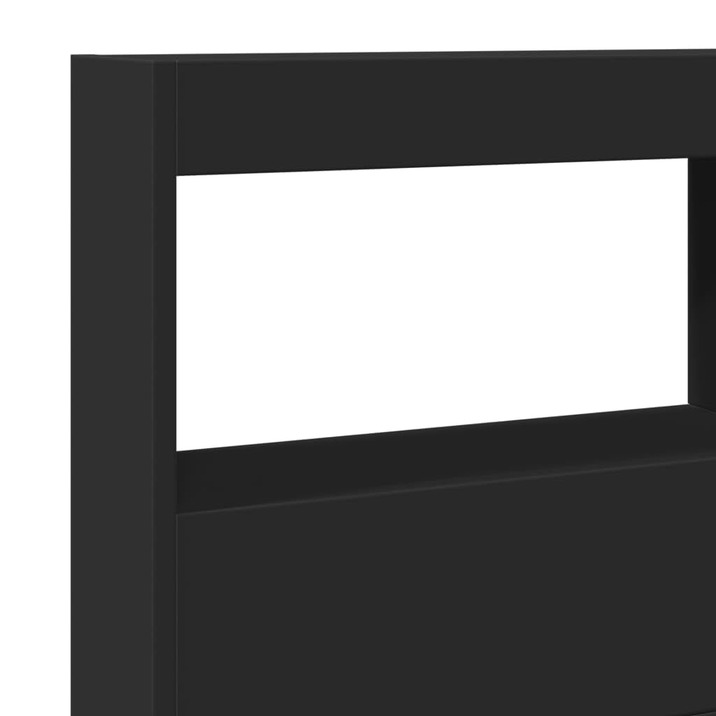 Hoofdbordkast met LED-verlichting 140x17x102 cm betongrijs