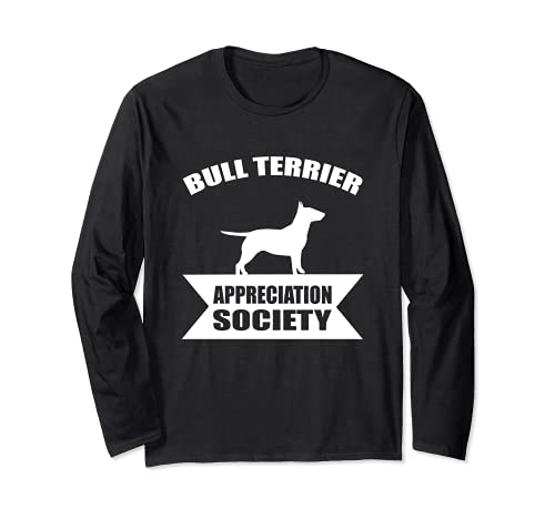 Bull Terrier Dog Long Sleeve T-Shirt, Black