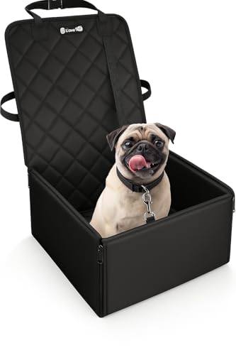 PETZANA Dog Car Seat 2 IN 1 - Travel Accessories Front Cars Seats Cover for Dogs , Small to medium sized Pet - Car Seat covers & Protector waterproof foldable with Safety Seat Belt for Safe Happy Ride