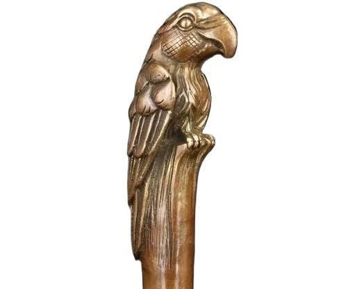  VhoMes Bronzo Rame puro Ottone Nonno Buona fortuna BRONZO CANNA DA PAPPAGALLO BASTONE DA PASSEGGIO DECORAZIONE TESTA SCULTURA ASIATICA COLLEZIONE VECCHIO