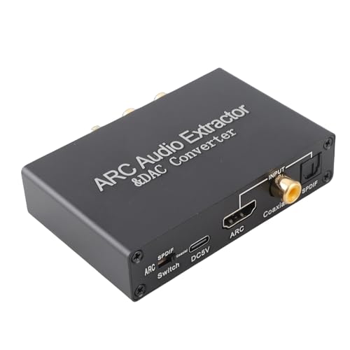 Convertidor extractor de audio Tnfeeon de aleación de aluminio con salidas SPDIF y 3.5 mm de 192KHz 3