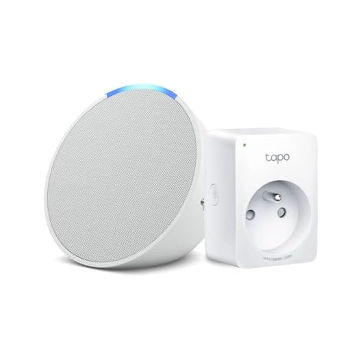 Echo Pop | Blanc + Tapo Matter Prise Connectée, Fonctionne avec Alexa - Kit de démarrage Maison connectée