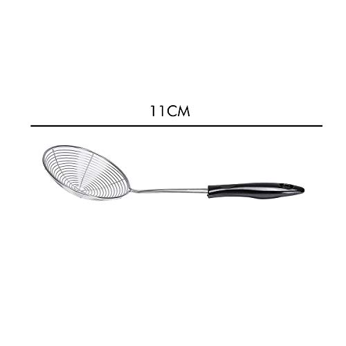 Royalford Stainless Steel Skimmer - Stainless Steel Wire Skimmer Spoon with Handle for Kitchen Frying Food, Pasta, Spaghetti, Noodle, Fries – Hot Pot Net Drainer/Strainer Ladle Strimmer – 11.5 CM