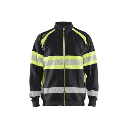 Sudadera con cremallera para trabajar en obras exteriores con bandas reflectantes de seguridad