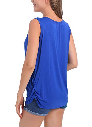 Suiek Maternity Nursing Tank Tops Breastfeeding Tee Shirt Double Layer Sleeveless Pregnancy Shirt (X-Large, Blue) #TOP3