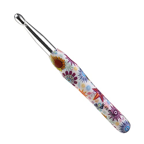 Coopay Crochet Hook 10.0mm UK Size, Starter Crochet Hooks, Solid Metal Crochet Hooks for Beginners, Lightweight Ergonomic Rubber Grip Crochet Hooks for Arthritic Hands, Crochet Needle Soft Grip