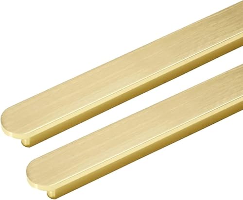 SYZOW 6pcs poignées Laiton Brossé Poignee de Meuble Cuisine Or -poignées de placard Poignée de Meuble en Laiton Brossé Entraxe (Or, 224mm)