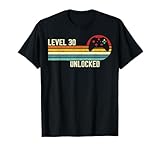 Level 30 Débloqué 30e Anniversaire Manette de jeu vidéo Gamer 30 ans Jeu vieilli Vintage Coucher de soleil Cool Coloré Rétro Graphique Joli Design