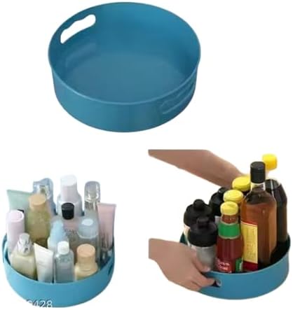 360° Rotating Cosmetics Holder Organizer, Multi-Function Kitchen Tray, Blue, Pack of 1